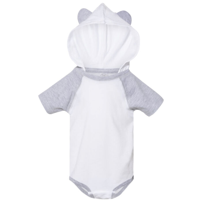 Infant Fine Jersey Raglan Bodysuit with Hood & Ears Thumbnail