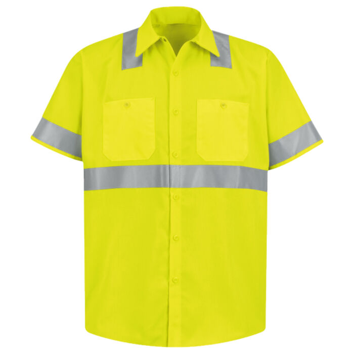 High Visibility Safety Short Sleeve Work Shirt - Tall Sizes Thumbnail